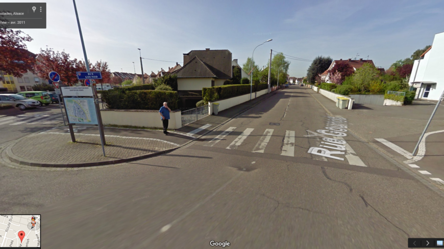 La rue Gounod à Illkirch (copie d'écran Google street view)
