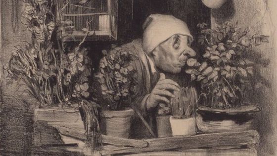 L'Odorat, lithographie d'Honoré Daumier ca. 1839 - Honoré Daumier