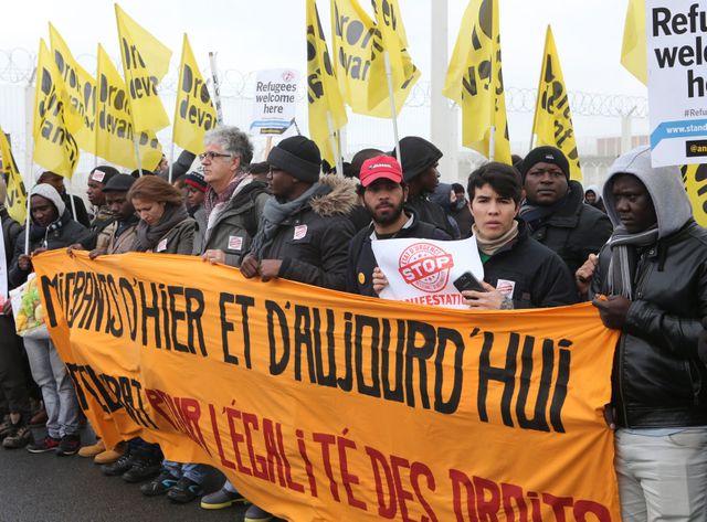 Une manifestation en soutien aux migrants à Calais