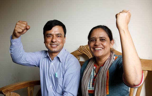 Jafrul Hasan Sharif et Nazma Akter, militants pour les droits des femmes et des travailleurs, 24 février 2015