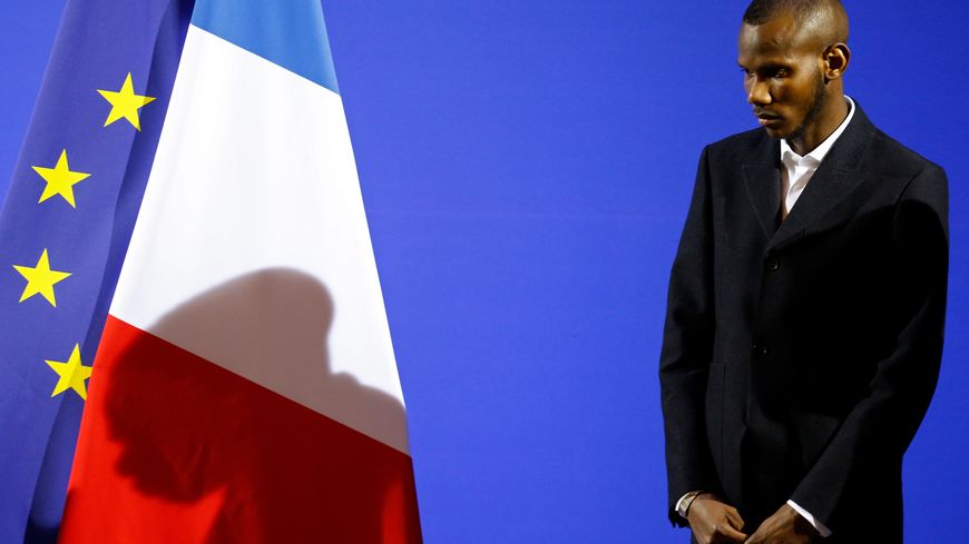 Lassana Bathily, lors de la cérémonie de sa naturalisation, le 10 janvier 2015 au Ministère de l'Intérieur à Paris