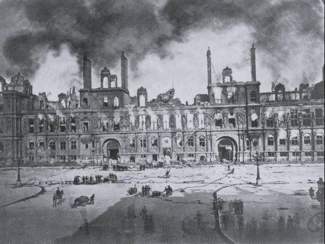 Les ruines de l'Hôtel de Ville, par Liébert