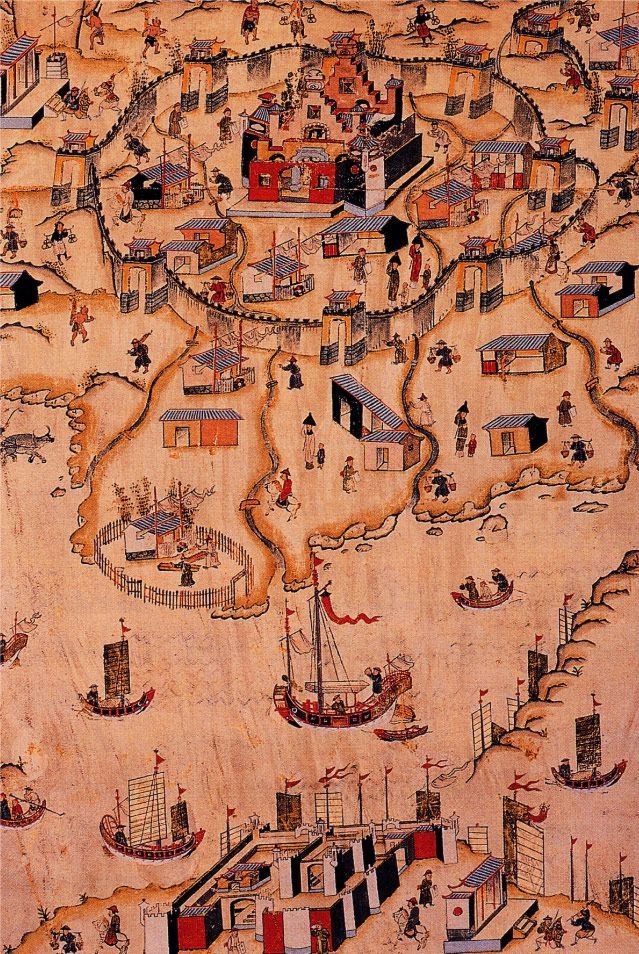 Carte de la ville de Tainan à Taïwan au XVIIIème siècle