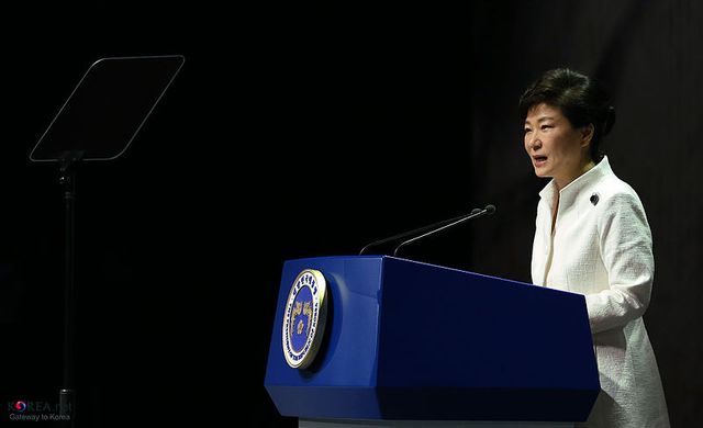 Park Geun-hye, le 1er mars 2014 à la cérémonie pour le Jour du Mouvement d'indépendance