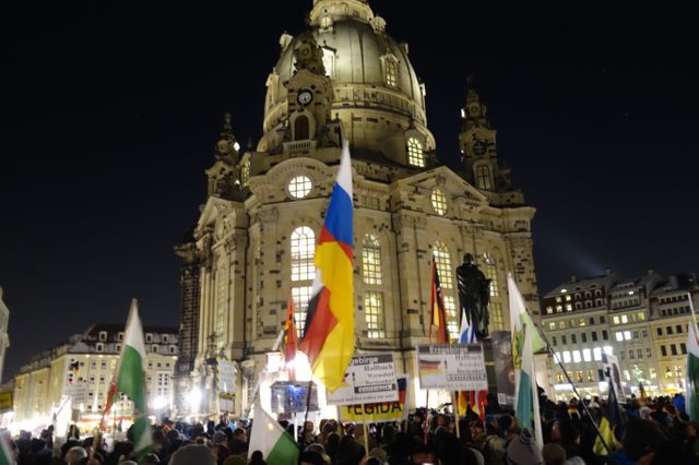 Manifestation de Pediga dans les rues de Dresde