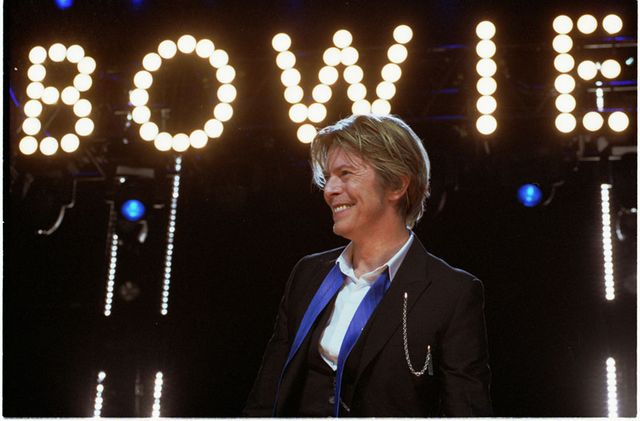 David Bowie, en concert à Chicago, 8 août 2002