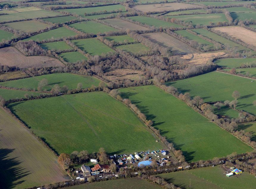 Vue aérienne du futur site de l'aéroport de Notre Dame des Landes