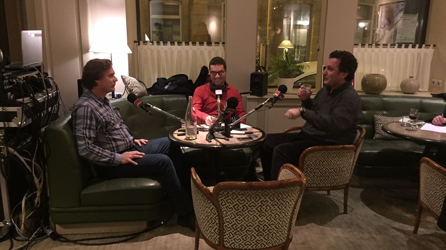 Lionel Esparza avec ses invités au Relais Bedford : Jean-François Lapointe et Ludovic Tézier
