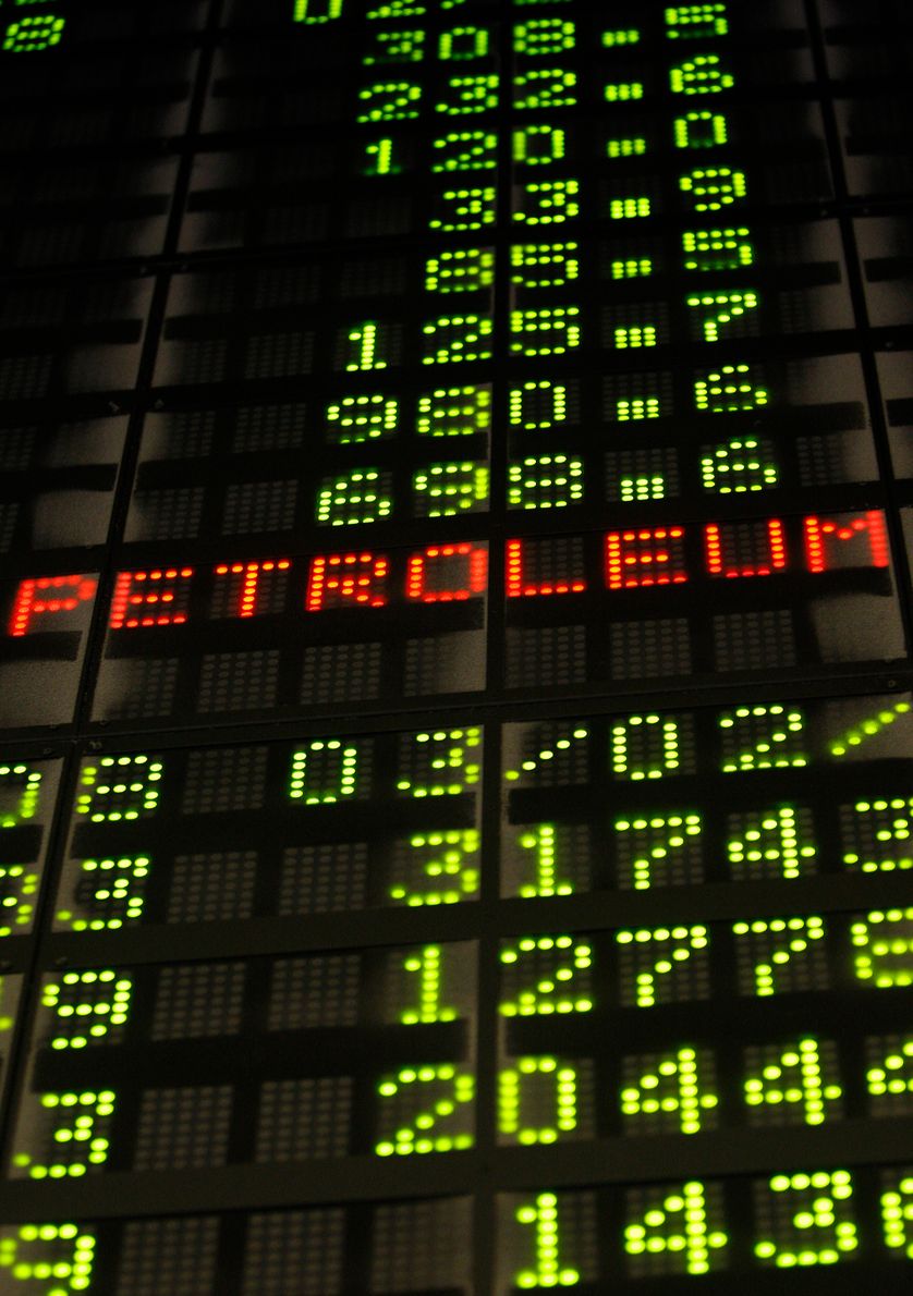Ecran du New York Stock Exchange où s'échangent les dérivés du pétrole