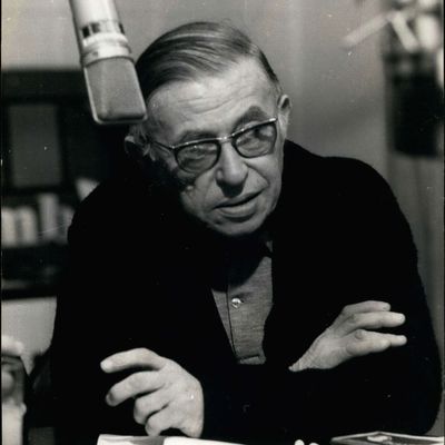 Jean-Paul Sartre en 1969, durant une émission de radio
