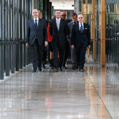 Jerome Cahuzac, dans Bercy le jour de sa démission en mars 2013