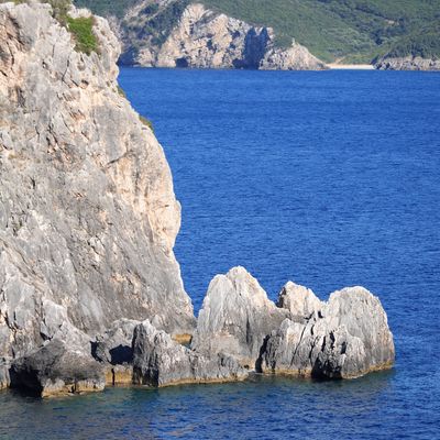 Kerkira. Corfu. Site de Palaeokastritsa. Ile de Corfou. Grèce.