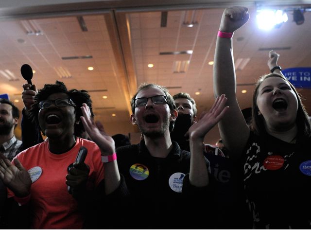 "Bernie", le pourfendeur de Wall Street, qui appelle à une "révolution politique".