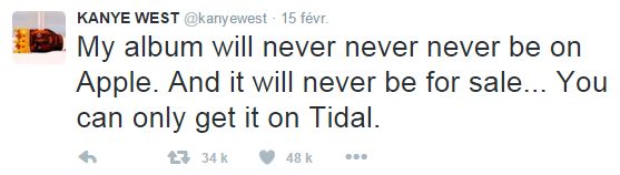Kanye West Twitter Tidal