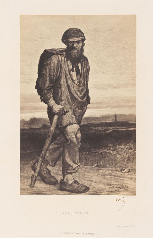 Brion. Jean Valjean, illustration pour "Les Misérables". Photographie d'après un dessin de Brion, 1862. Paris, Maison de Victor
