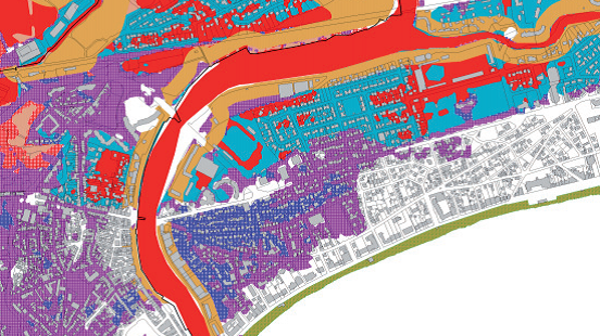 A La Baule, la zone qui borde l'étier du Pouliguen est en zone rouge