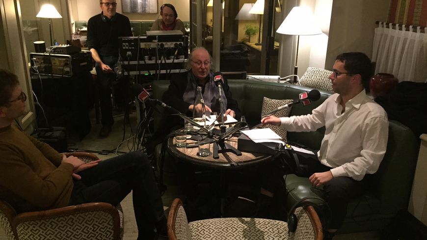 Lionel Esparza avec ses invités au Relais Bedford : Eliahu Inbal et Pierre Chalmeau