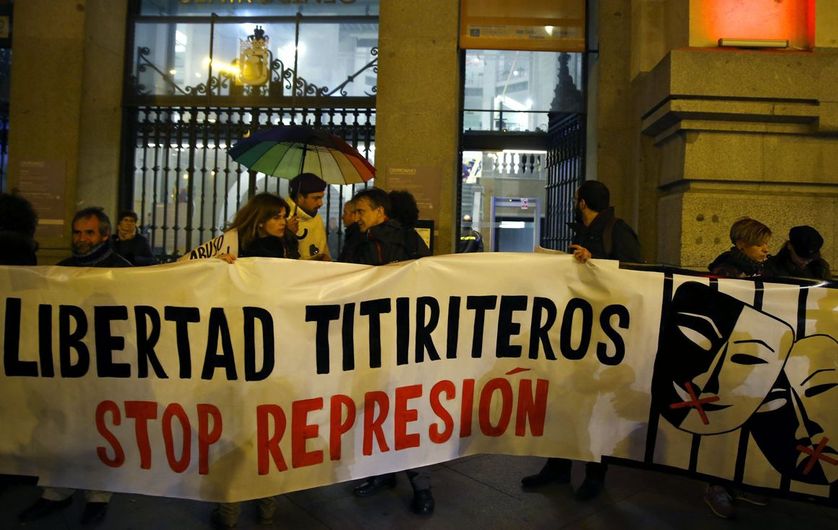 Manifestation de soutien aux marionnettistes, le 10 février à Madrid