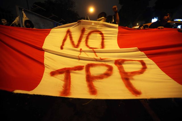 Manifestation contre le TTP au Pérou en janvier 2016