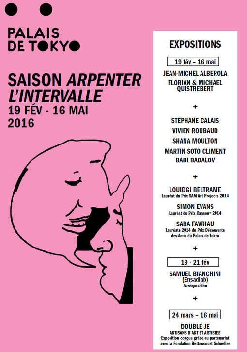 Affiche Palais de Tokyo "Arpenter l'intervalle"