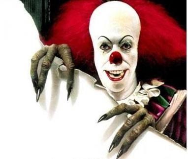 Tim CURRY en Pennywise sur l'affiche "Il est revenu" de Tommy Lee Wallace (1990)