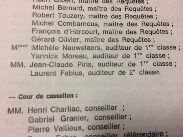 Laurent Fabius, auditeur de 2ème classe