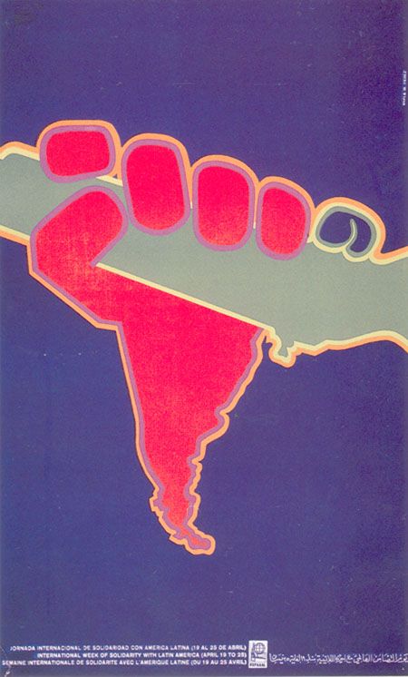 Poster de l'OSPAAAL pour la Journée de solidarité avec l'Amérique Latine - 1970