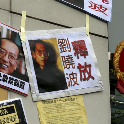 Manifestations pour la libération du prix Nobel de la paix Liu Xiaobo, HK, 2015