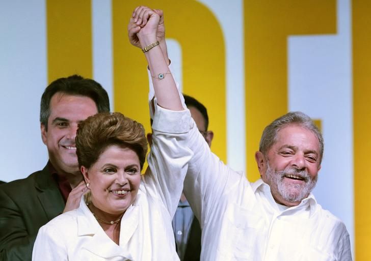 La présidente brésilienne Dilma Rousseff et son prédécesseur Luiz Inacio Lula da