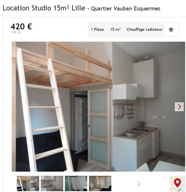 Capture d'écran d'une annonce de seloger.com