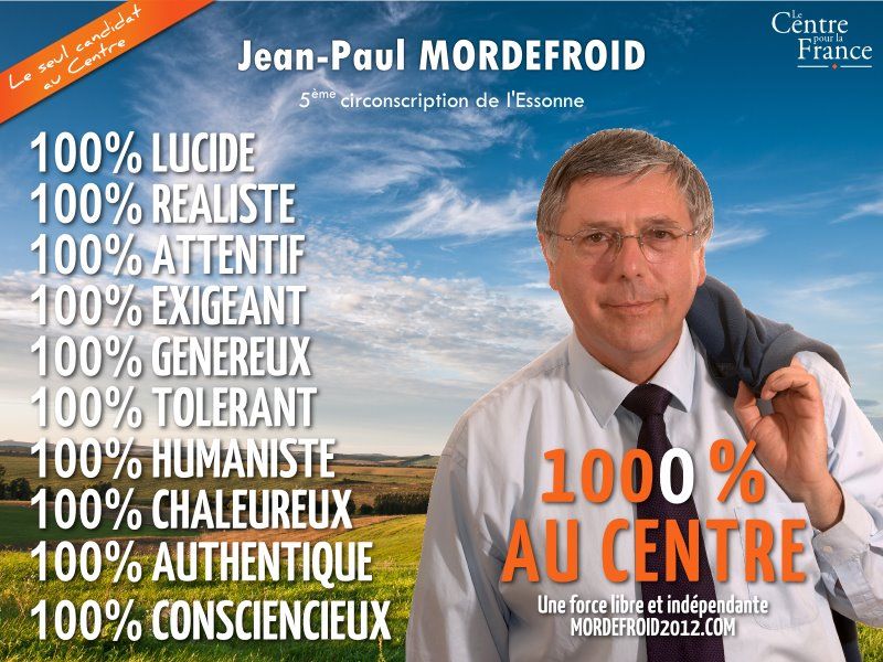 Affiche du candidat Jean-Paul Mordefroid (législatives 2012, Essonne)