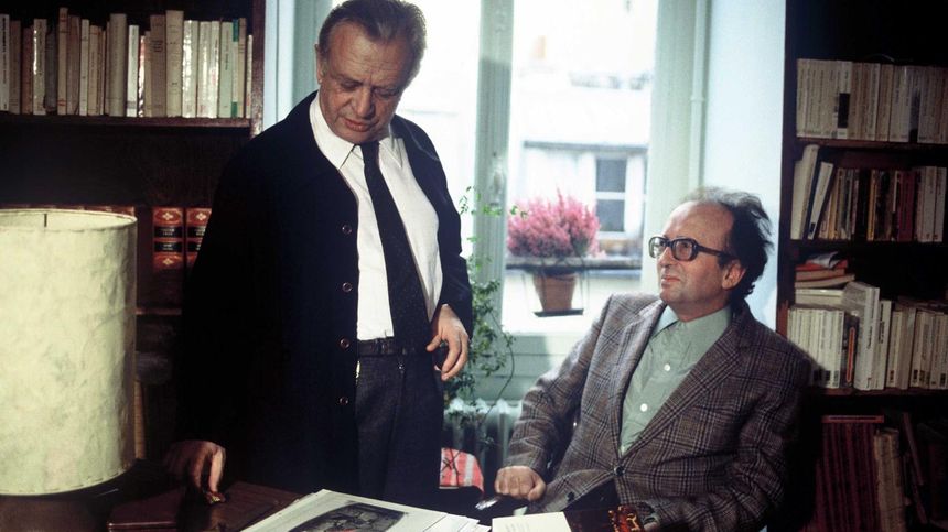 Pierre Dumayet sur le plateau des "Nouvelles de l'histoire" sur TF1 en 1981