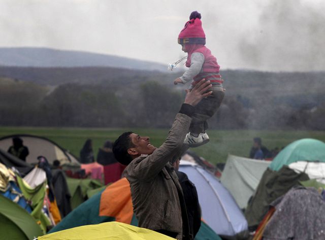 Le camp de réfugiés d'Idomeni à la frontière gréco-macédonienne
