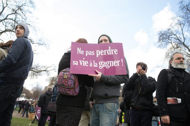 Paris, France 9 Mars 2016 Manifestation contre la loi travail place de la nation