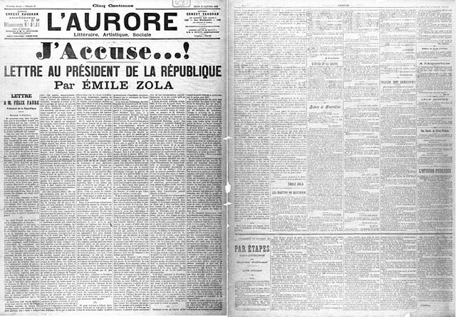 "J'accuse" de Zola