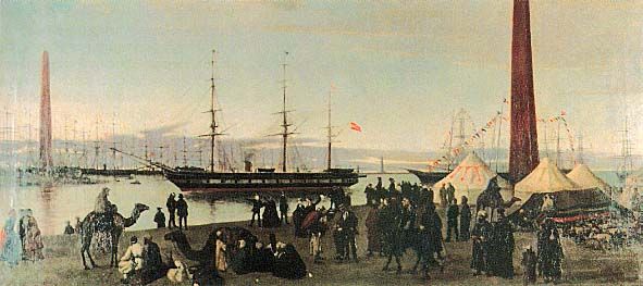 Le canal de Suez avant son inauguration en 1869