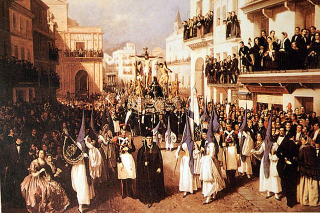 Procession à Séville - Manuel Cabral Aguado-Bejarano - 1855