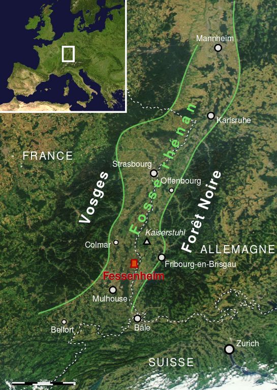 Carte emplacement centrale de Fessenheim