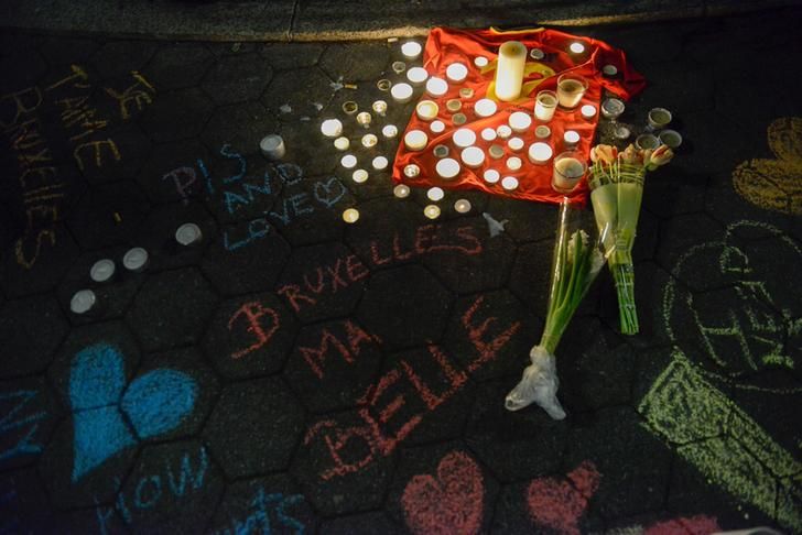 Rassemblement pour les victimes des attaques de Bruxelles.