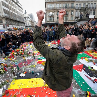 Sur le mémorial de la place de la bourse, à Bruxelles