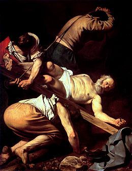 Le Crucifiement de saint Pierre, par Le Caravage, v. 1604.