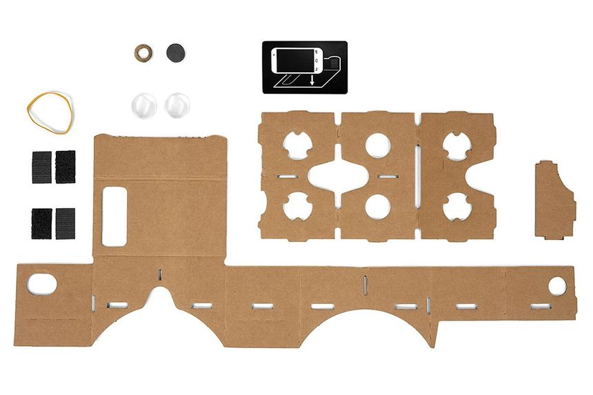 Le casque de réalité virtuelle en carton Google Cardboard avant son montage