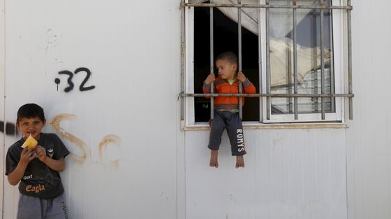 Camp de réfugiés Al Zaatari, Mafraq (Jordanie) proche de la frontière syrienne. ©Reuters - Muhammad Hamed