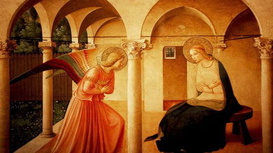 Annonciation du Couvent San Marco par Fra Angelico - Public domain, via Wikimedia Commons