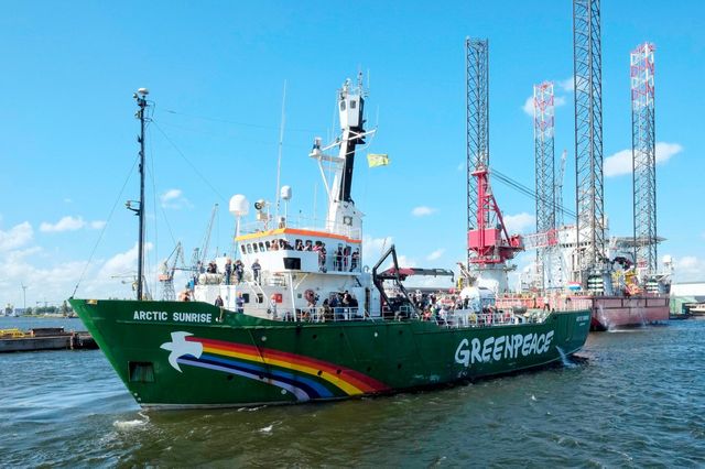 Le navire Arctic Sunrise de retour à Amsterdam, 2014