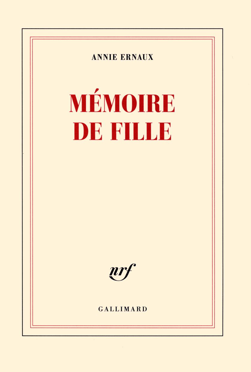 "Mémoire de fille" d'Annie Ernaux