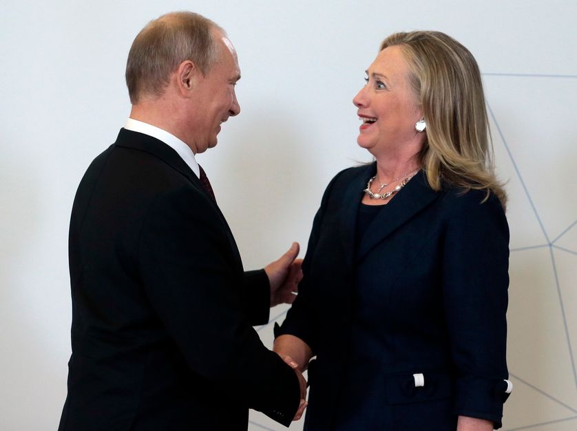 Vladimir Poutine et Hillary Clinton, alors Secrétaire d'état américaine