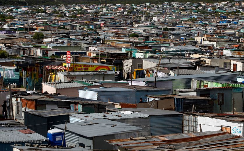 Une vue partielle de Khayelitsha, l'un des township du Cap
