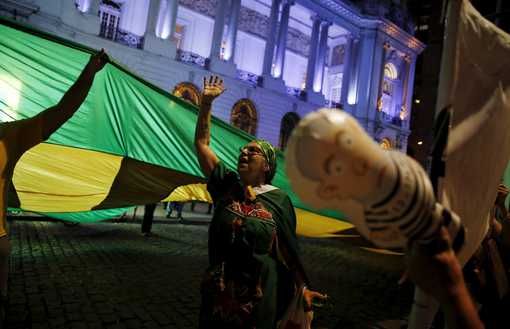 Manifestation anti-gouvernement et Rousseff, Rio, Brésil, 4.04.2016