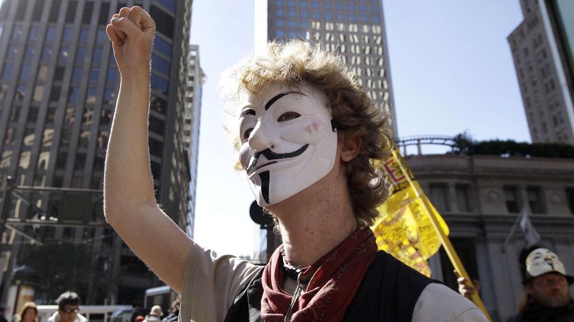 Un activiste Occupy Wall street, un an après la mobilisation de septembre 2011.